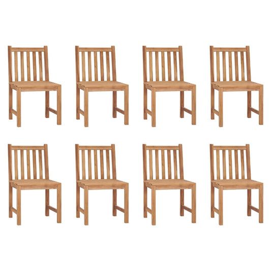 vidaXL Καρέκλες Κήπου 8 Τεμαχίων από Μασίφ Ξύλο Teak με Μαξιλάρια