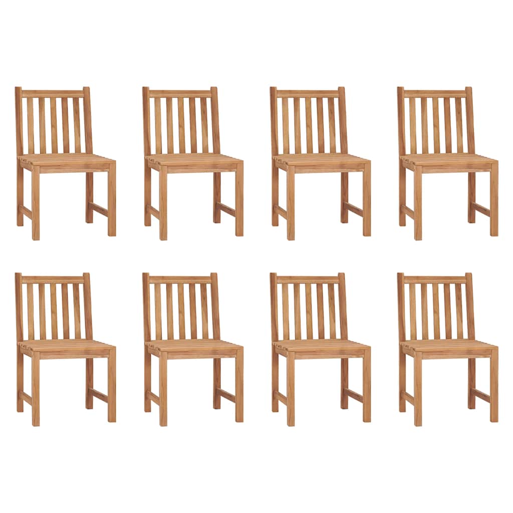 vidaXL Καρέκλες Κήπου 8 Τεμαχίων από Μασίφ Ξύλο Teak με Μαξιλάρια