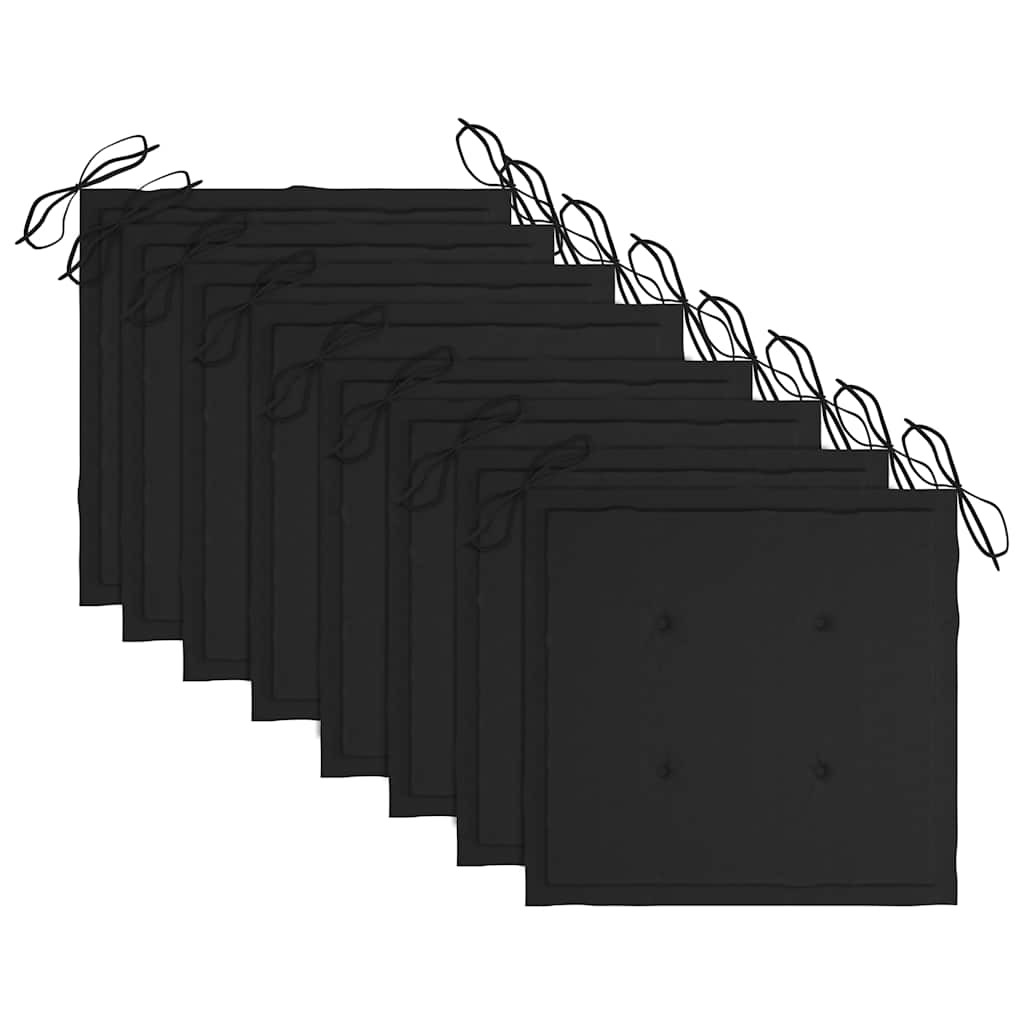 vidaXL Καρέκλες Κήπου Στοιβαζόμενες 8 τεμ. Μασίφ Ξύλο Teak & Μαξιλάρια