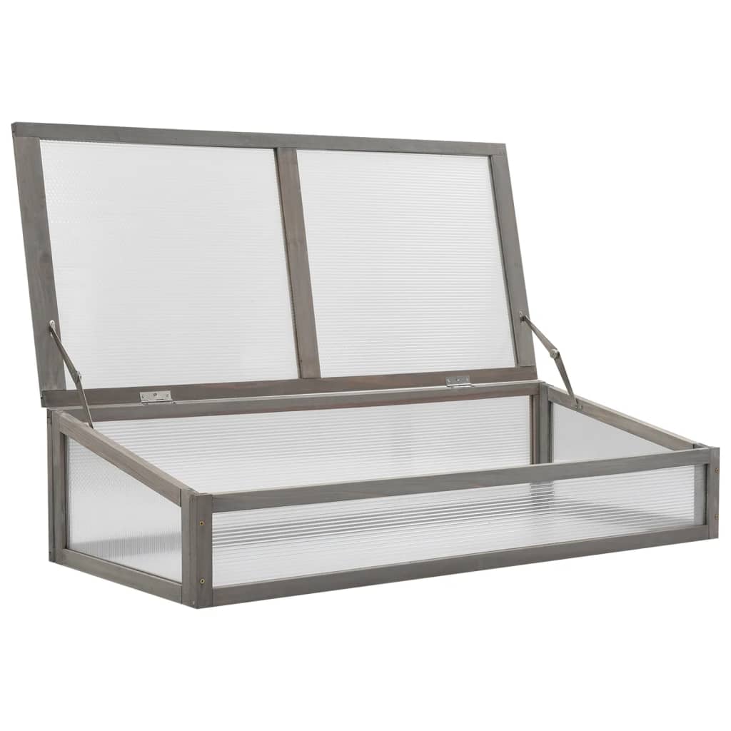 vidaXL Ζαρντινιέρα Υπερυψωμένη με Θερμοκήπιο 110x54x120 εκ Ξύλο Ελάτης