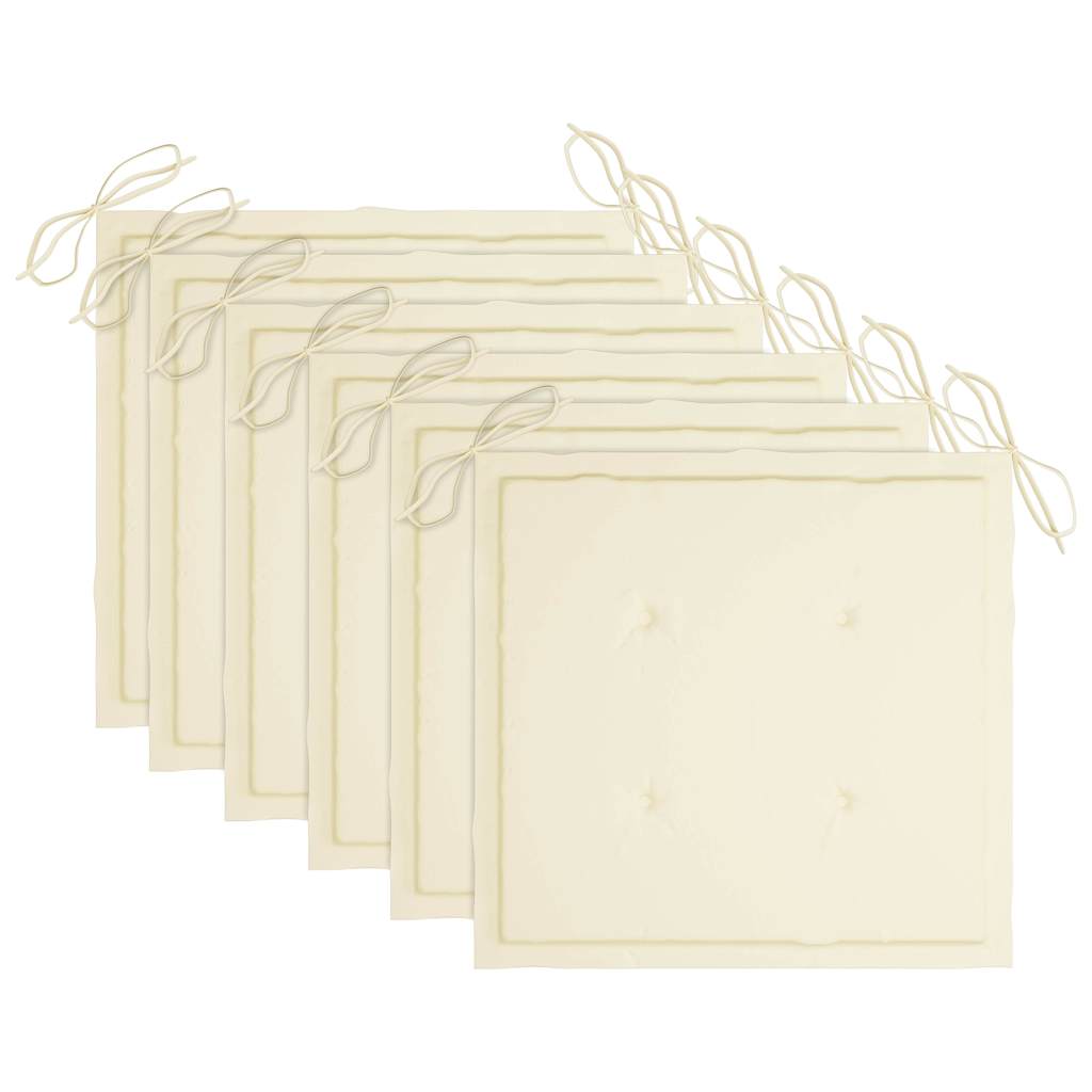 vidaXL Καρέκλες Κήπου Πτυσσόμενες 6 τεμ Μασίφ Ξύλο Ακακίας & Μαξιλάρια