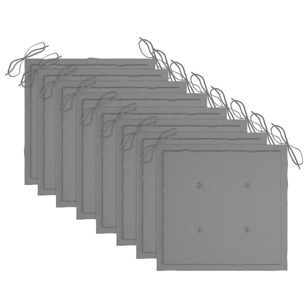 vidaXL Καρέκλες Κήπου Πτυσσόμενες 8 τεμ Μασίφ Ξύλο Ακακίας & Μαξιλάρια