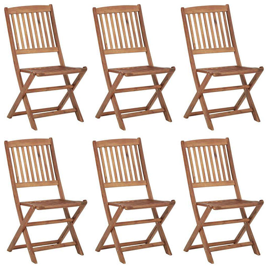 vidaXL Πτυσσόμενες Καρέκλες 6 τεμ. με Μαξιλάρια από Μασίφ Ξύλο Ακακίας