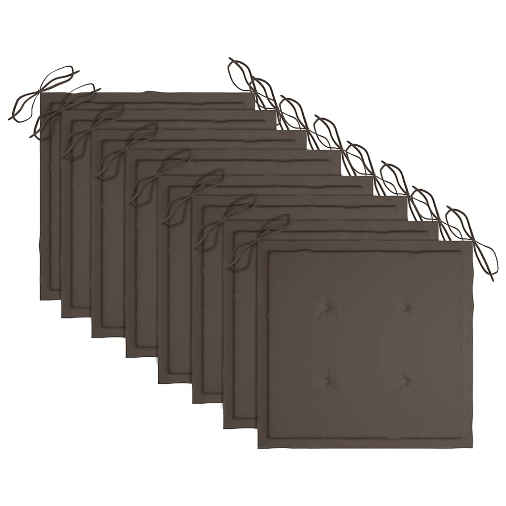 vidaXL Καρέκλες Κήπου Πτυσσόμενες 8 τεμ Μασίφ Ξύλο Ακακίας & Μαξιλάρια