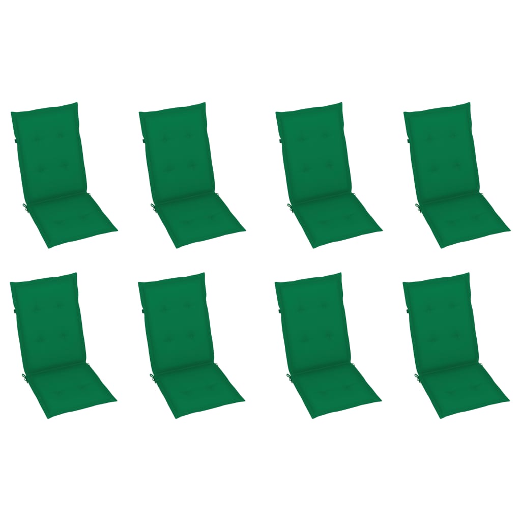 vidaXL Καρέκλες Κήπου Πτυσσόμ. 8 τεμ. Μασίφ Ξύλο Ακακίας με Μαξιλάρια