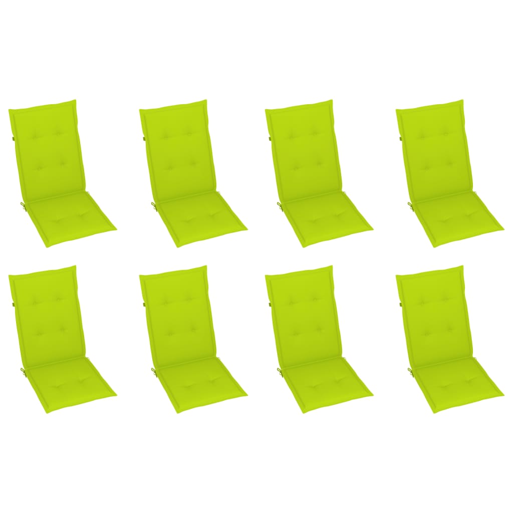 vidaXL Καρέκλες Κήπου Πτυσσόμ. 8 τεμ. Μασίφ Ξύλο Ακακίας με Μαξιλάρια