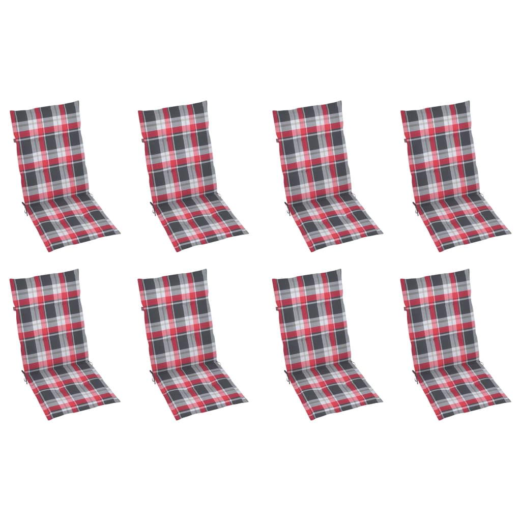 vidaXL Καρέκλες Κήπου Πτυσσόμ. 8 τεμ. Μασίφ Ξύλο Ακακίας με Μαξιλάρια