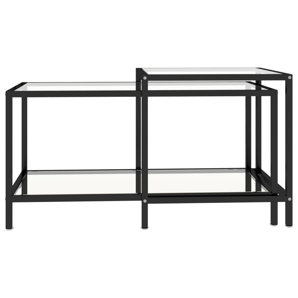 vidaXL Τραπεζάκια 2 τεμ. Διάφανα από Ψημένο Γυαλί