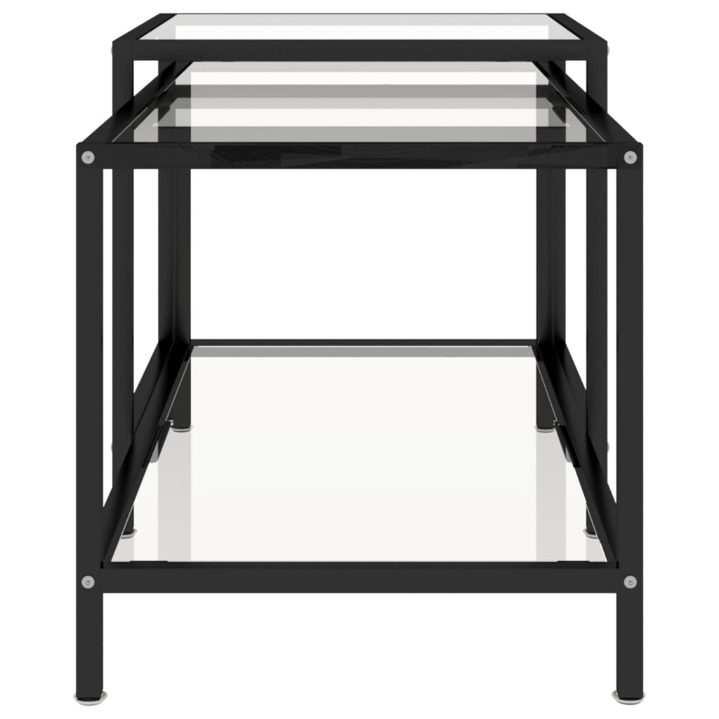 vidaXL Τραπεζάκια 2 τεμ. Διάφανα από Ψημένο Γυαλί