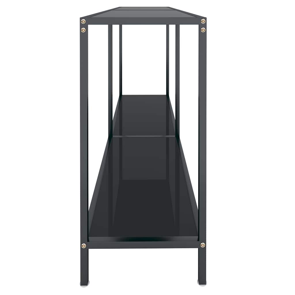 vidaXL Τραπέζι Κονσόλα Μαύρο 140 x 35 x 75,5 εκ. από Ψημένο Γυαλί