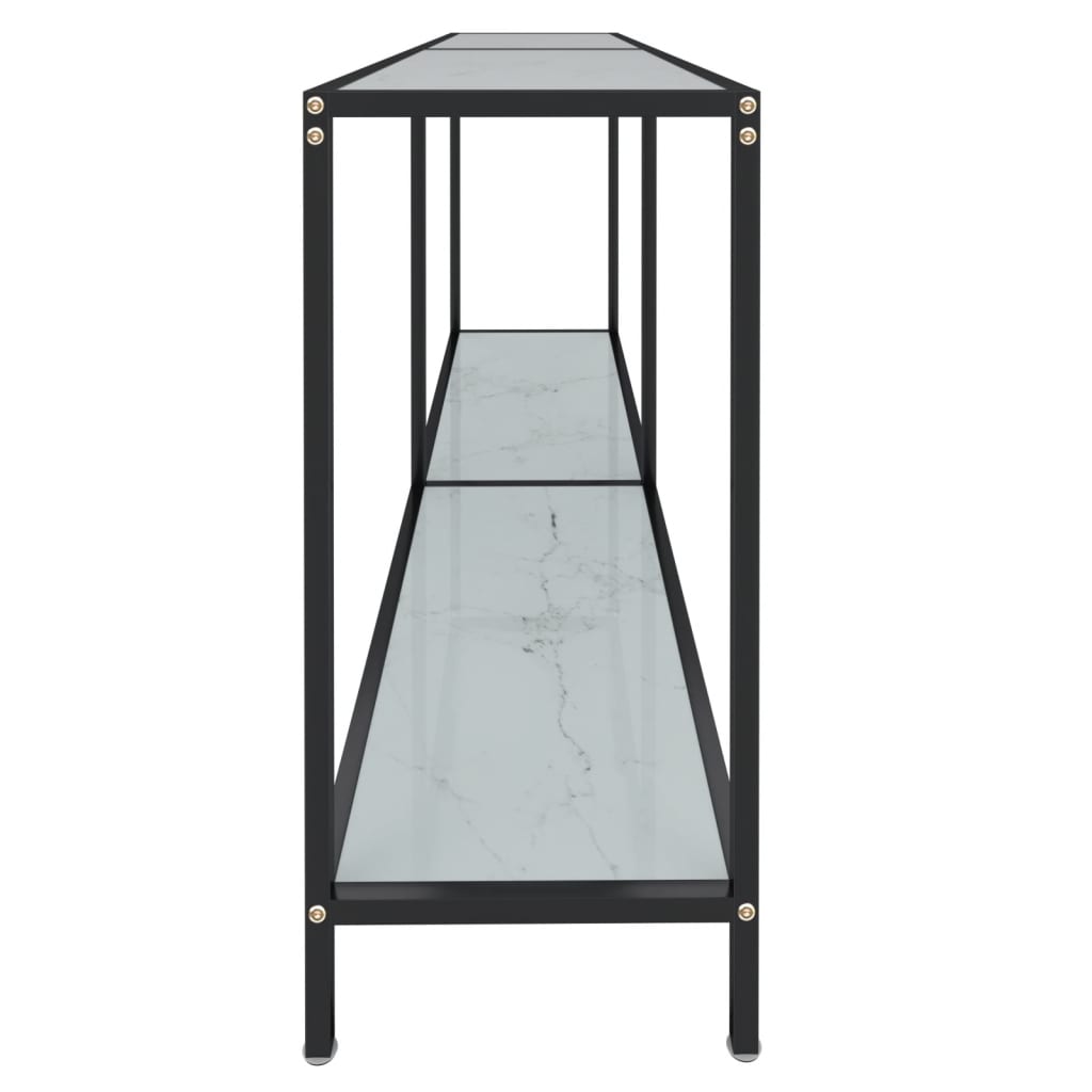 vidaXL Τραπέζι Κονσόλα Λευκό 160 x 35 x 75,5 εκ. από Ψημένο Γυαλί