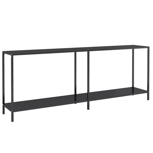 vidaXL Τραπέζι Κονσόλα Μαύρο 200 x 35 x 75,5 εκ. από Ψημένο Γυαλί