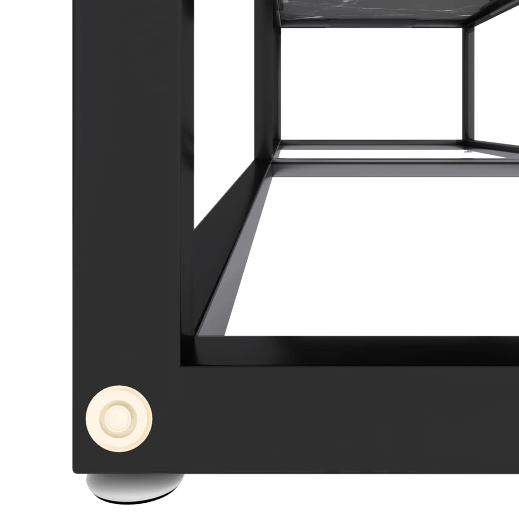 vidaXL Έπιπλο Τηλεόρασης Λευκό Όψη Μαρμάρου 140x40x40,5εκ Γυαλί Ασφαλ.