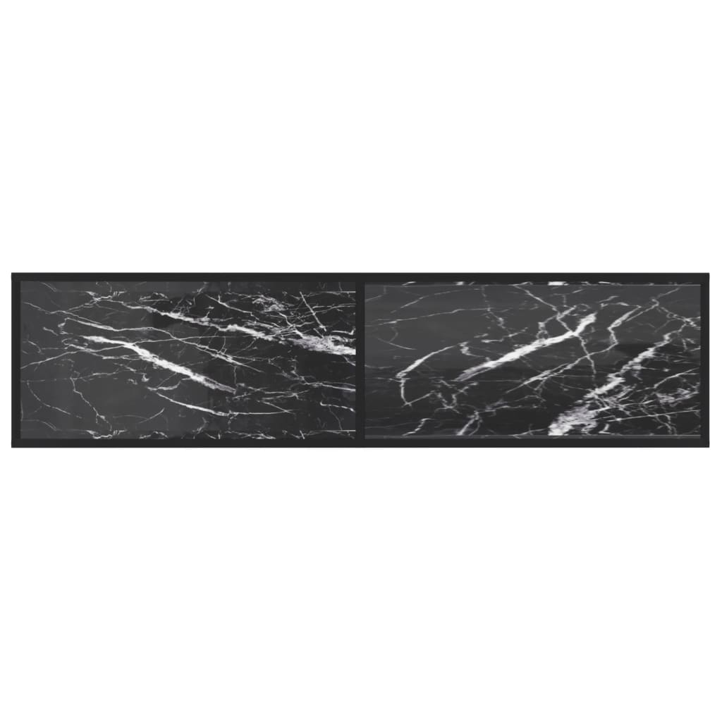 vidaXL Έπιπλο Τηλεόρασης Μαύρο Όψη Μαρμάρου 160x40x40,5εκ Ψημένο Γυαλί