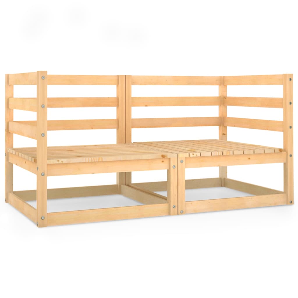 vidaXL Καναπές Κήπου Διθέσιος από Μασίφ Ξύλο Πεύκου