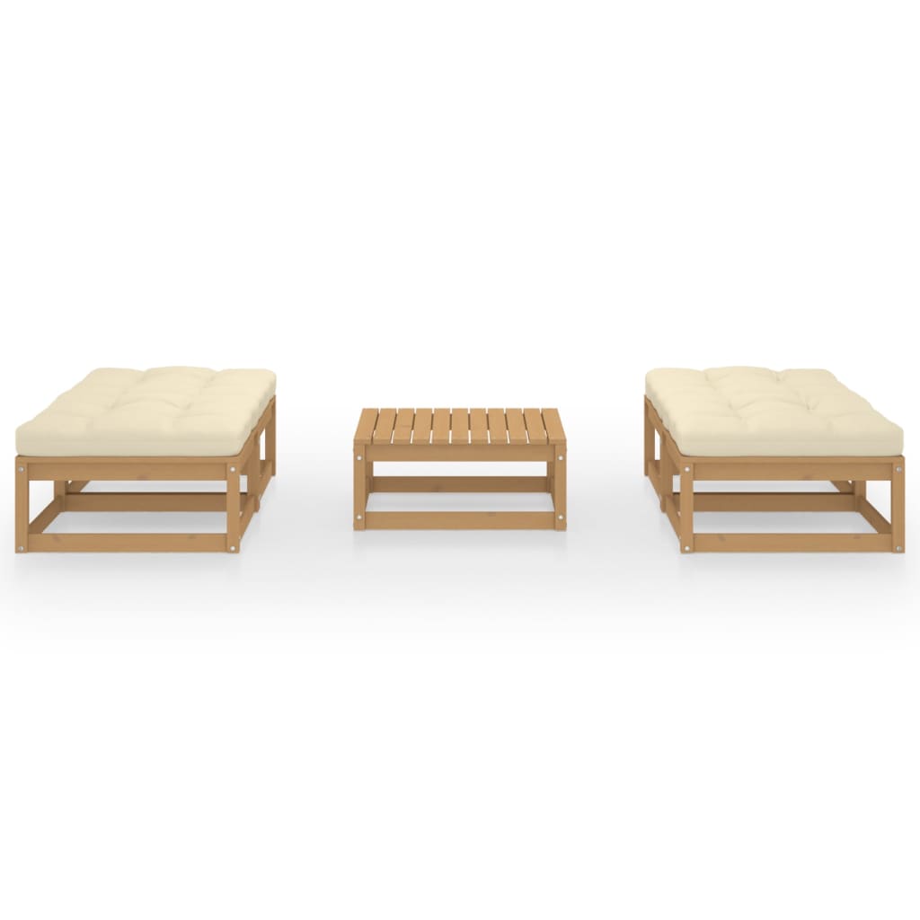 vidaXL Σαλόνι Κήπου Σετ 5 Τεμαχίων από Μασίφ Ξύλο Πεύκου με Μαξιλάρια