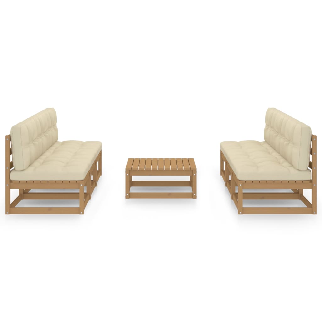 vidaXL Σαλόνι Κήπου Σετ 7 Τεμαχίων από Μασίφ Ξύλο Πεύκου με Μαξιλάρια