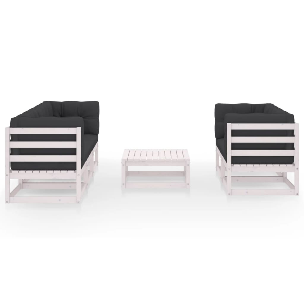 vidaXL Σαλόνι Κήπου Σετ 6 Τεμαχίων από Μασίφ Ξύλο Πεύκου & Μαξιλάρια