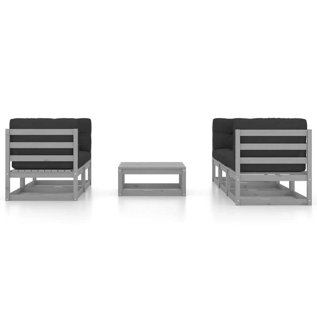 vidaXL Σαλόνι Κήπου Σετ 6 Τεμαχίων από Μασίφ Ξύλο Πεύκου & Μαξιλάρια