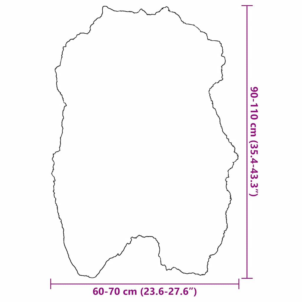 vidaXL Ισλανδική Γούνα Προβάτου Μαύρη 70 x 110 εκ.