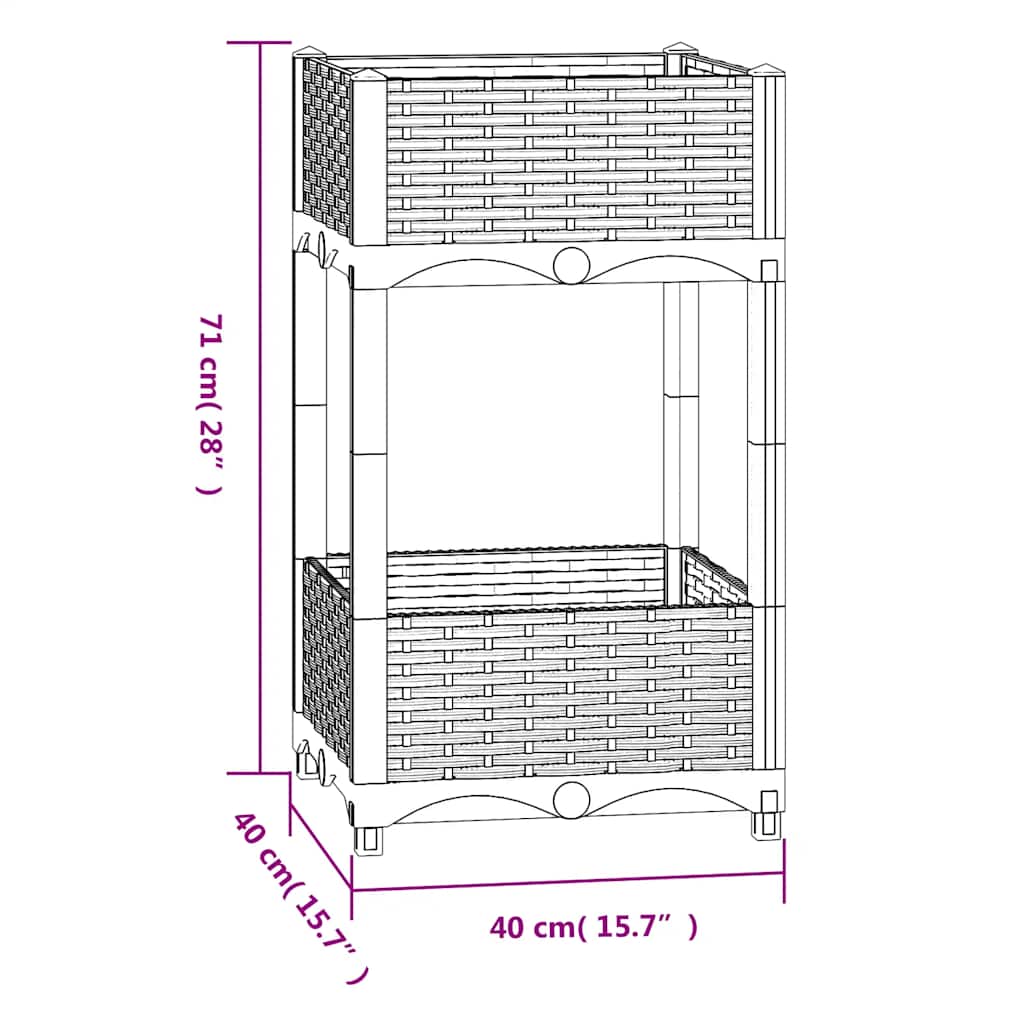 vidaXL Ζαρντινιέρα 40 x 40 x 71 εκ. από Πολυπροπυλένιο