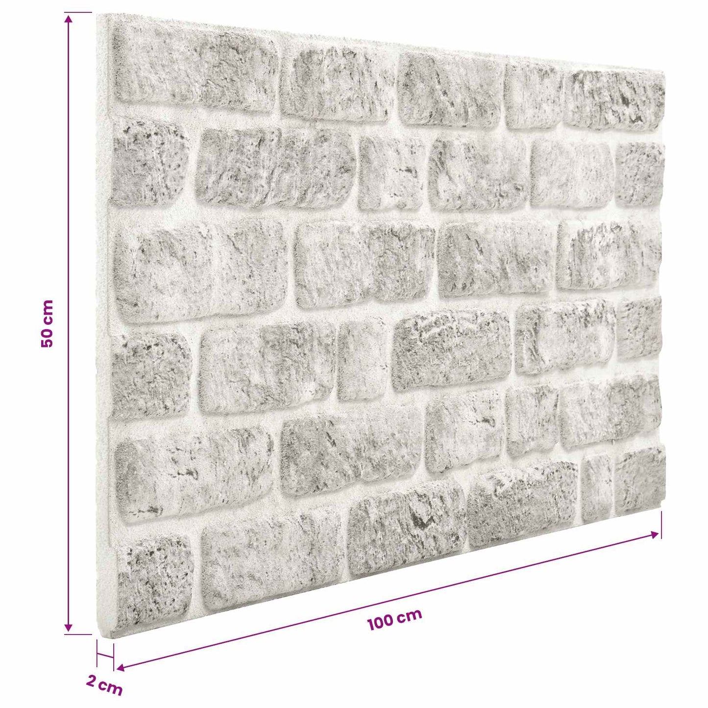 vidaXL Πάνελ τοίχου 10 pcs Ανοιχτό γκρι 100 x 50 cm Αφρός EPS