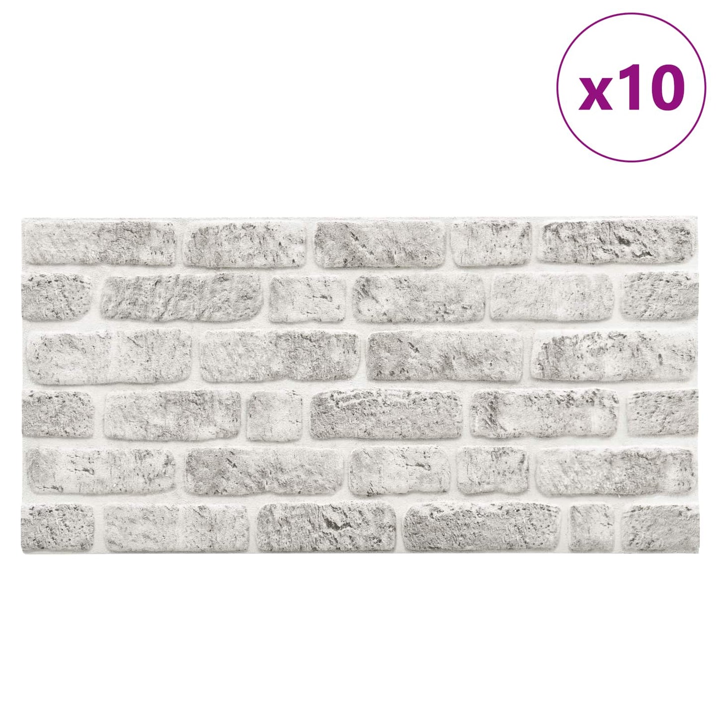 vidaXL Πάνελ τοίχου 10 pcs Ανοιχτό γκρι 100 x 50 cm Αφρός EPS
