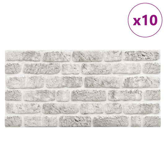 vidaXL Πάνελ τοίχου 10 pcs Ανοιχτό γκρι 100 x 50 cm Αφρός EPS