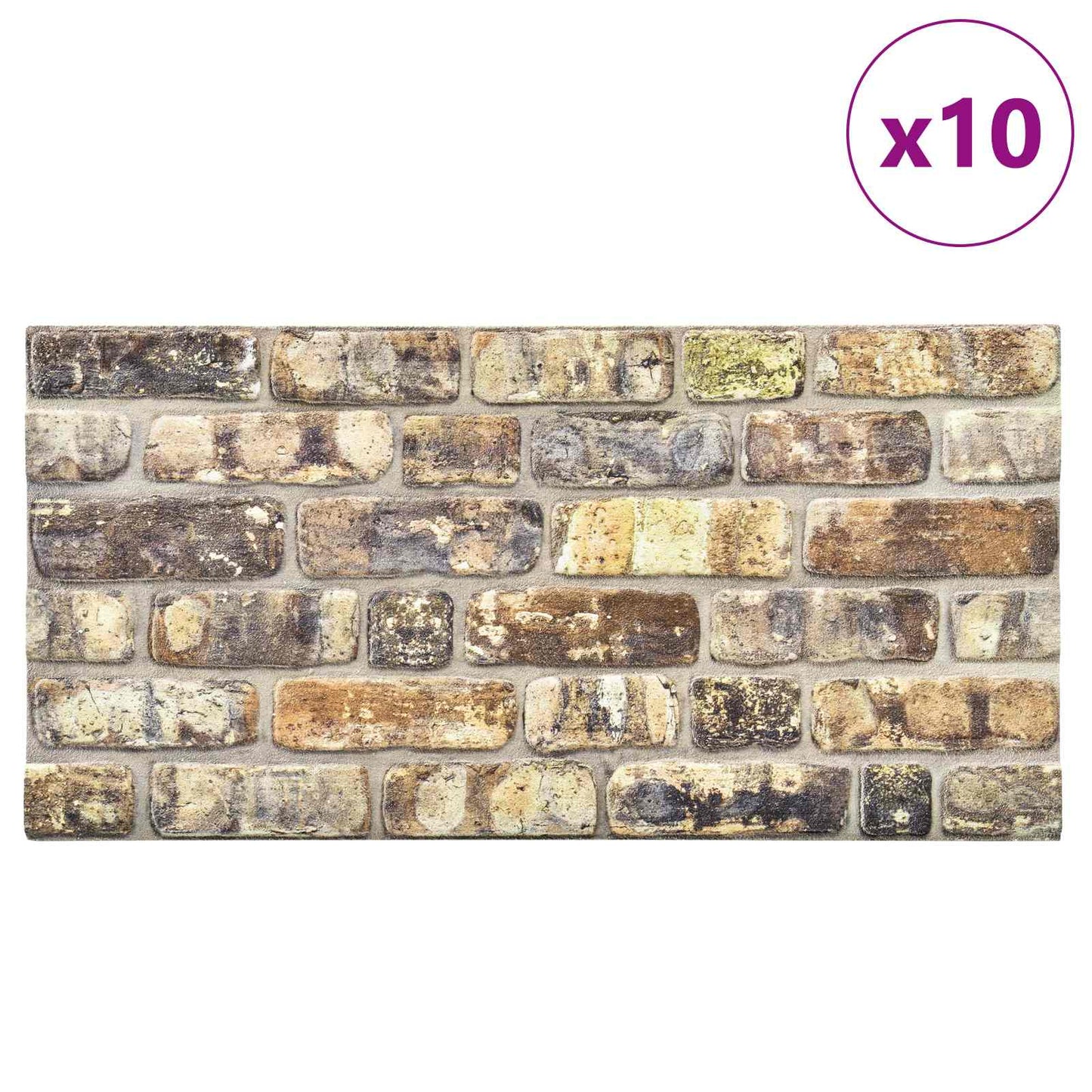 vidaXL Πάνελ τοίχου 10 pcs Πολύχρωμο 100 x 50 cm Αφρός EPS