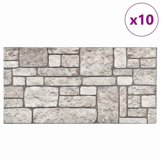 vidaXL Πάνελ τοίχου 10 pcs Γκρι 100 x 50 cm Αφρός EPS