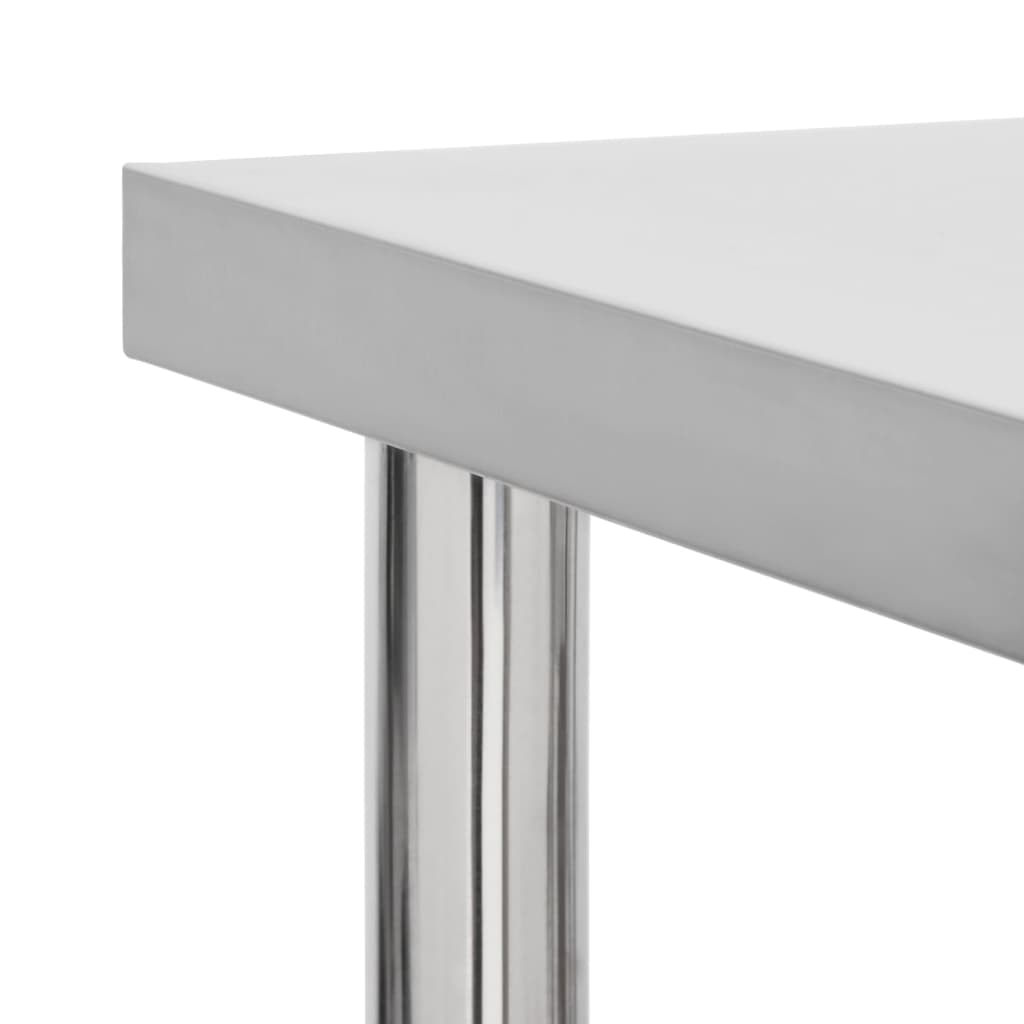 vidaXL Πάγκος Εργασίας Κουζίνας με Ροδάκια 80x30x85 εκ Ανοξείδ. Ατσάλι