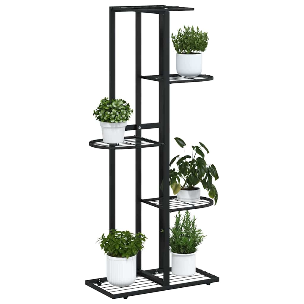 vidaXL Ανθοστήλη 5 Επιπέδων Μαύρη 43 x 22 x 98 εκ. Μεταλλική