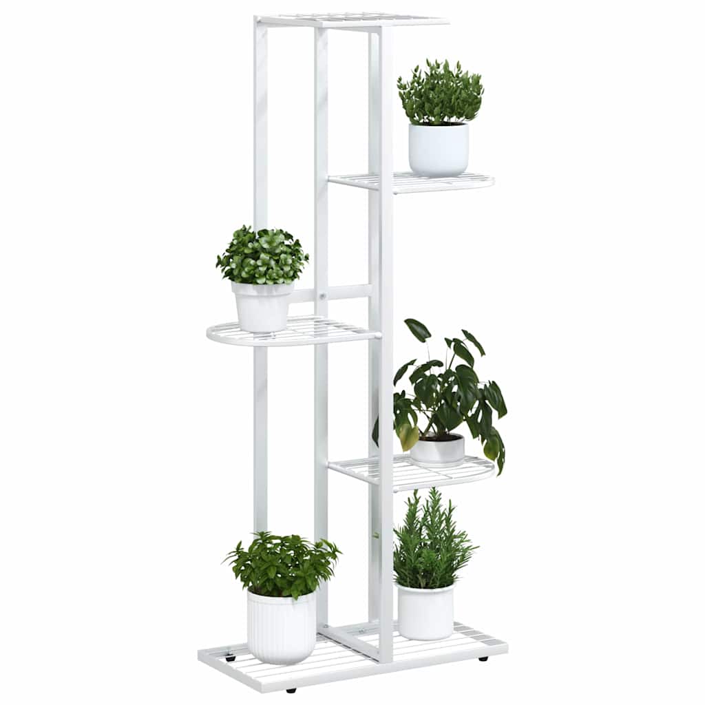 vidaXL Ανθοστήλη 5 Επιπέδων Λευκή 43 x 22 x 98 εκ. Μεταλλική