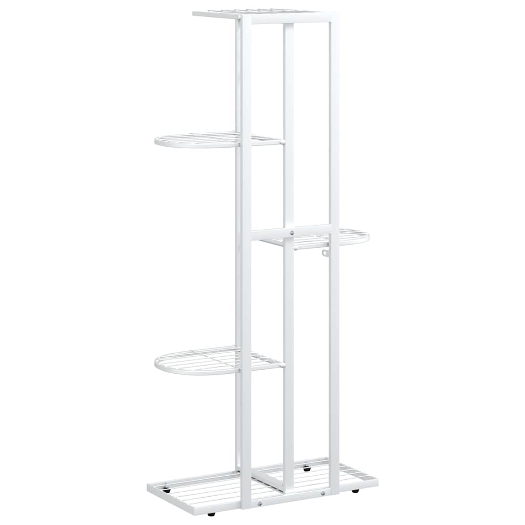 vidaXL Ανθοστήλη 5 Επιπέδων Λευκή 43 x 22 x 98 εκ. Μεταλλική