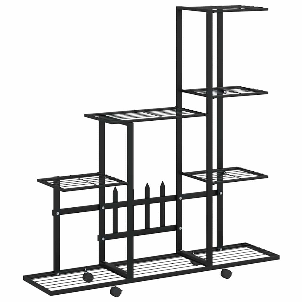 vidaXL Ανθοστήλη με Ρόδες Μαύρη 94,5 x 25 x 92,5 εκ. Μεταλλική