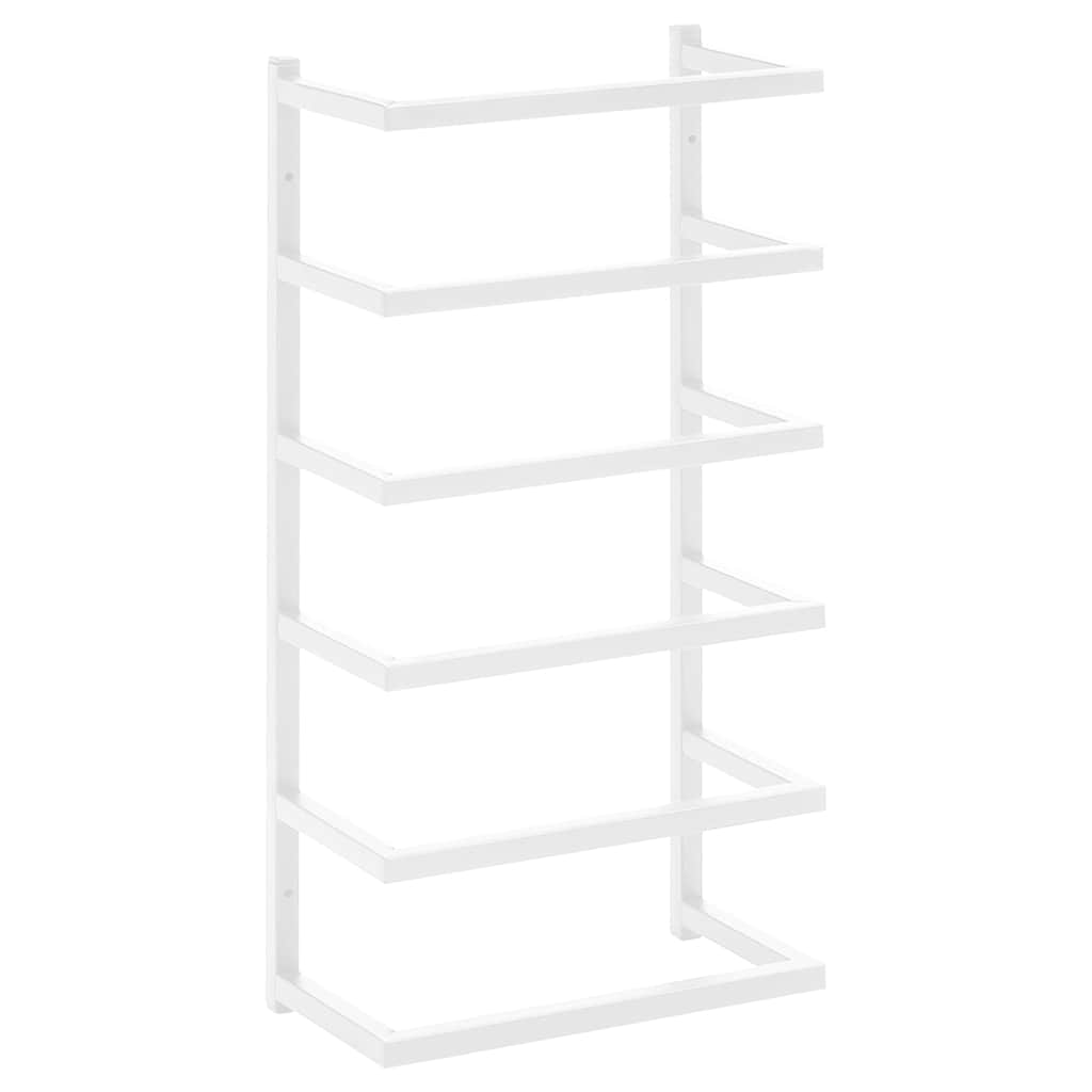 vidaXL Βάση για Πετσέτες Επιτοίχια Λευκή 24 x 12 x 48 εκ. Ατσάλινη