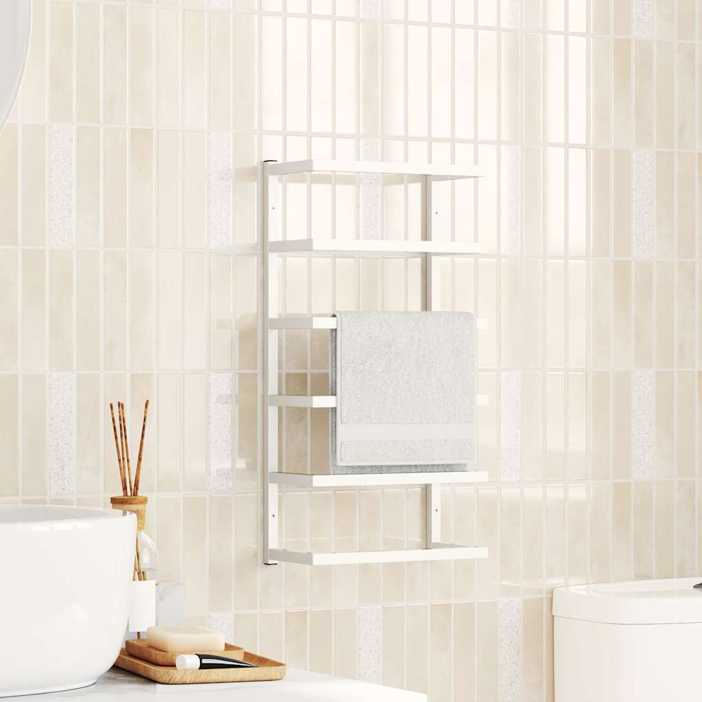 vidaXL Βάση για Πετσέτες Επιτοίχια Λευκή 24 x 12 x 48 εκ. Ατσάλινη