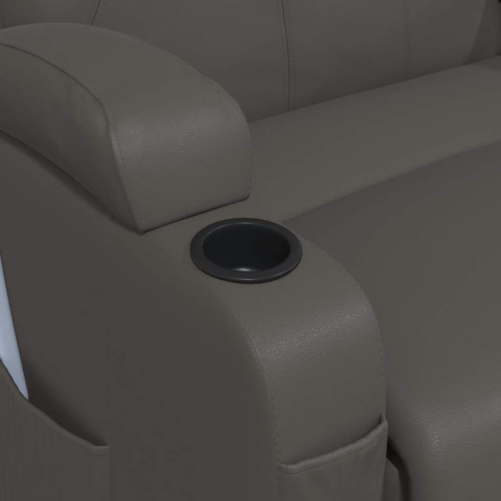 vidaXL Πολυθρόνα Μασάζ Ανακλινόμενη Ανθρακί από Συνθετικό Δέρμα