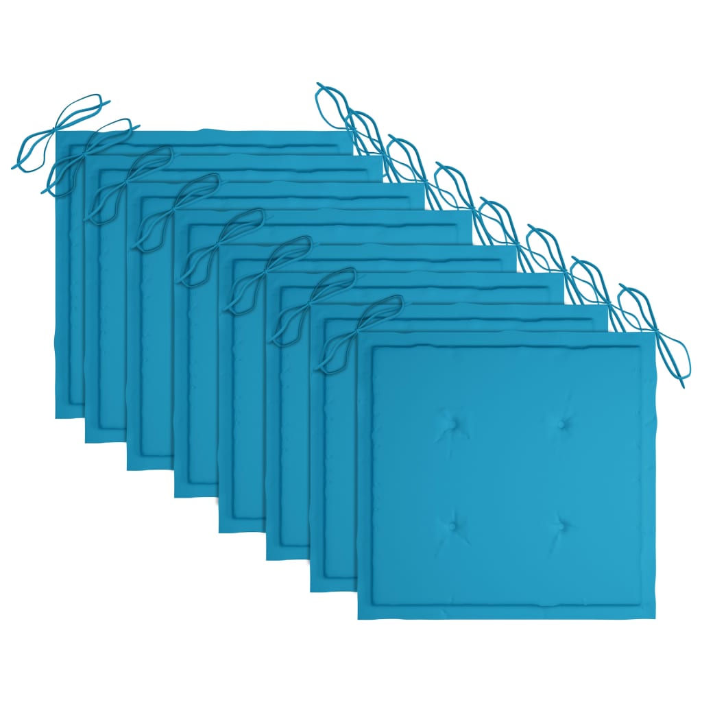 vidaXL Καρέκλες Κήπου 8 τεμ. Γκρι από Μασίφ Ξύλο Ακακίας με Μαξιλάρια