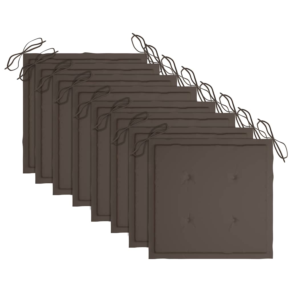 vidaXL Καρέκλες Κήπου 8 τεμ. Γκρι από Μασίφ Ξύλο Ακακίας με Μαξιλάρια