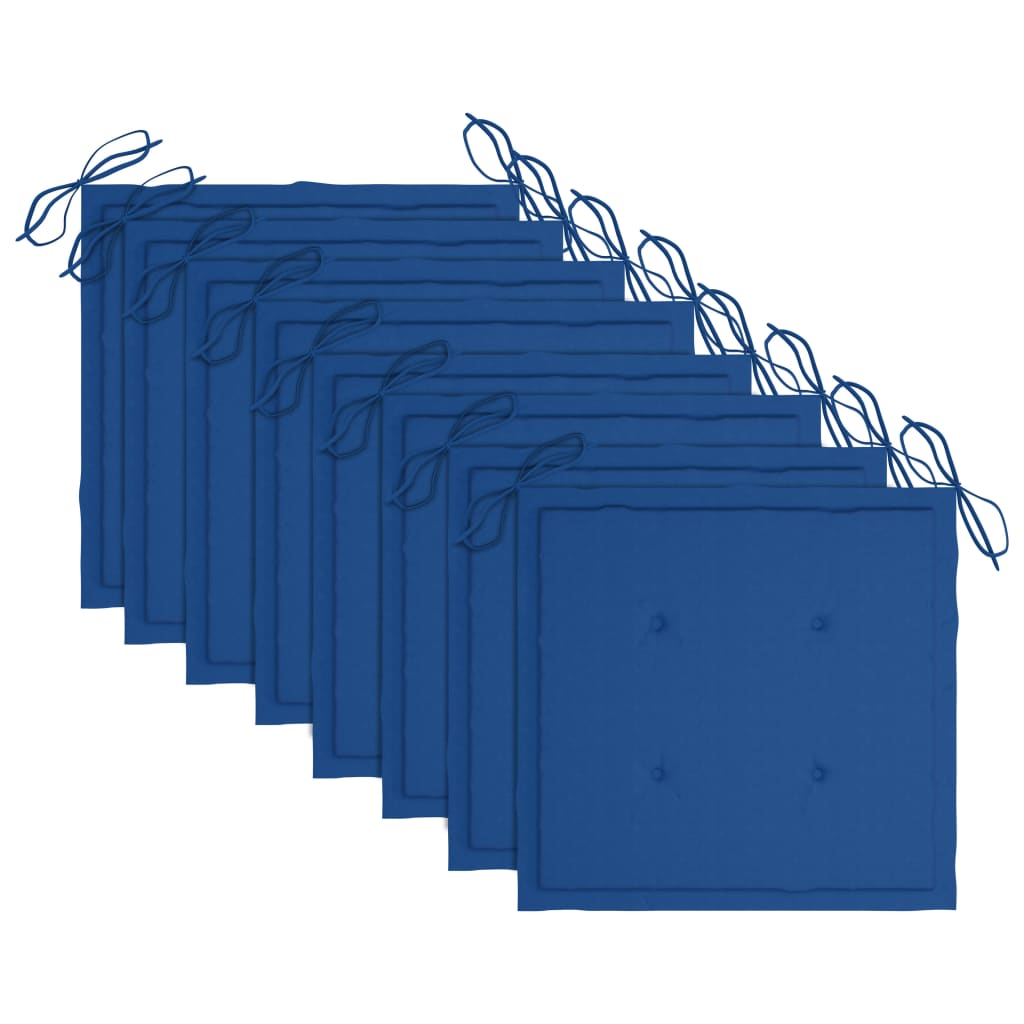 vidaXL Καρέκλες Κήπου 8 τεμ. Γκρι από Μασίφ Ξύλο Ακακίας με Μαξιλάρια