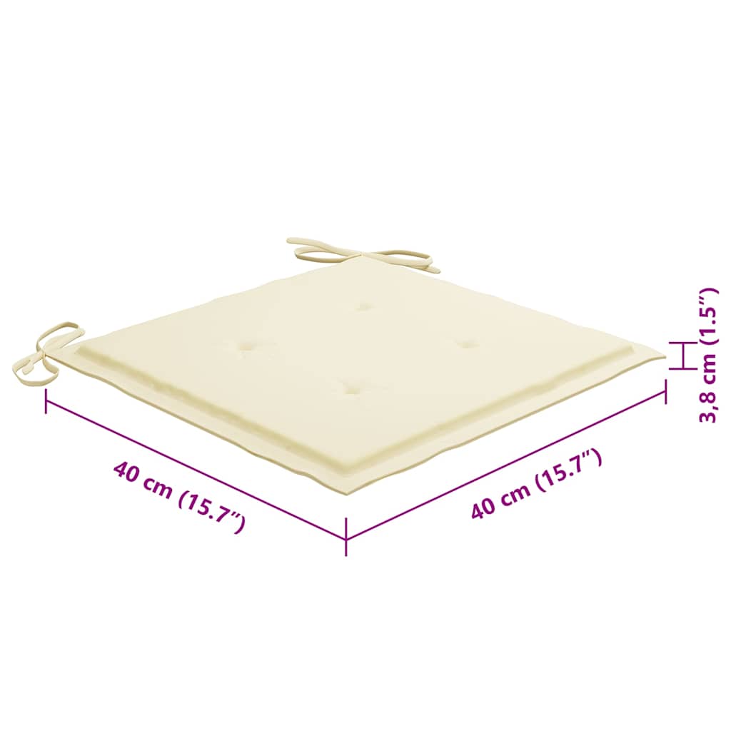 vidaXL Καρέκλες Εξ. Χώρου Πτυσσόμενες 8 τεμ. Ξύλο Ακακίας με Μαξιλάρια