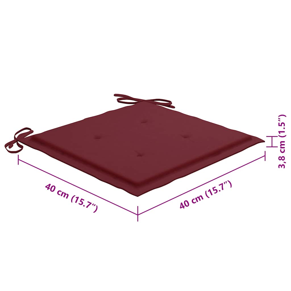 vidaXL Καρέκλες Εξ. Χώρου Πτυσσόμενες 8 τεμ. Ξύλο Ακακίας & Μαξιλάρια