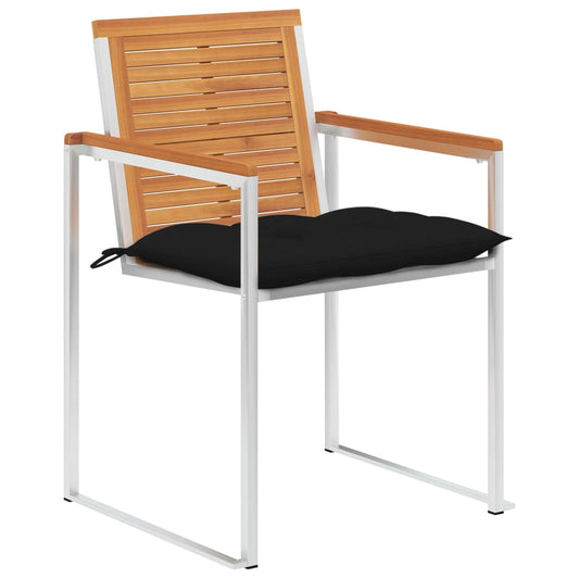 vidaXL Καρέκλες Κήπου 4 τεμ. από Μασίφ Ξύλο Ακακίας με Μαξιλάρια