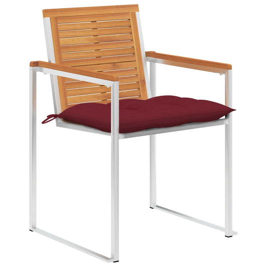 vidaXL Καρέκλες Κήπου 4 τεμ. από Μασίφ Ξύλο Ακακίας με Μαξιλάρια