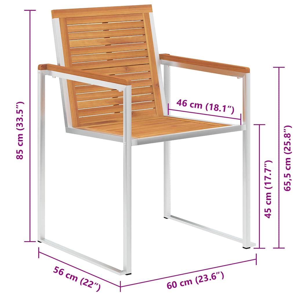 vidaXL Καρέκλες Κήπου 6 τεμ. από Μασίφ Ξύλο Ακακίας με Μαξιλάρια