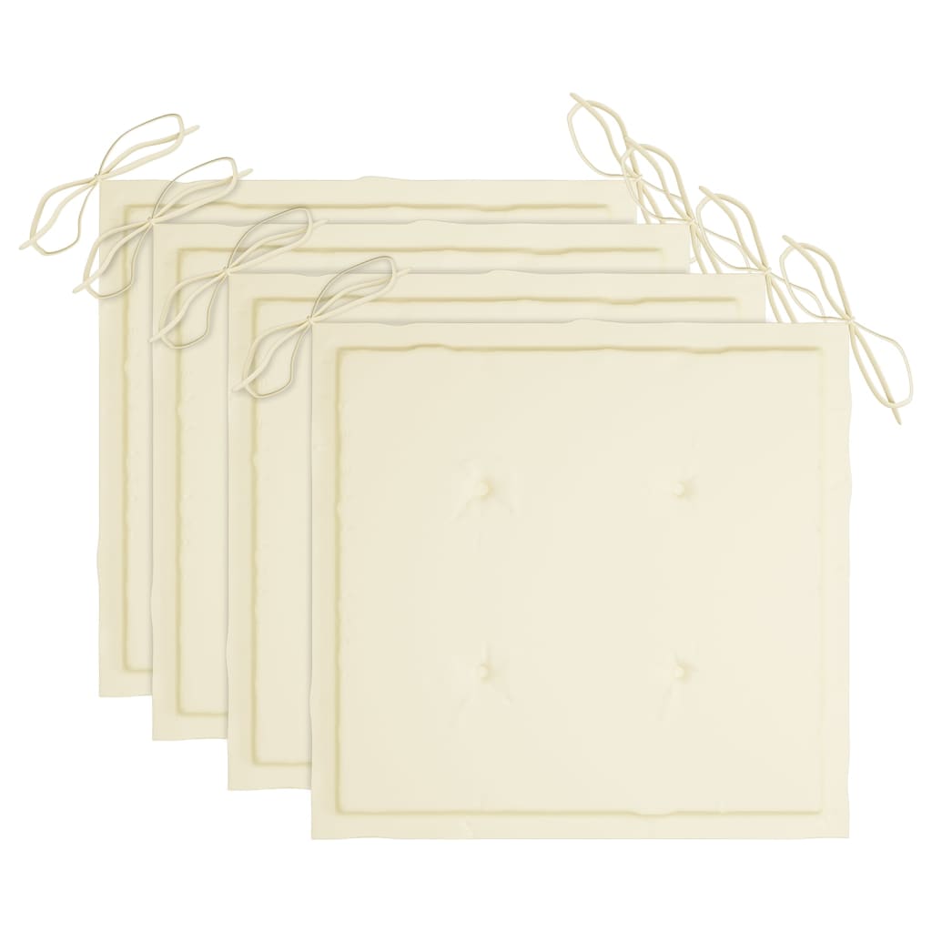 vidaXL Καρέκλες Κήπου 4 τεμ. από Μασίφ Ξύλο Teak με Μαξιλάρια