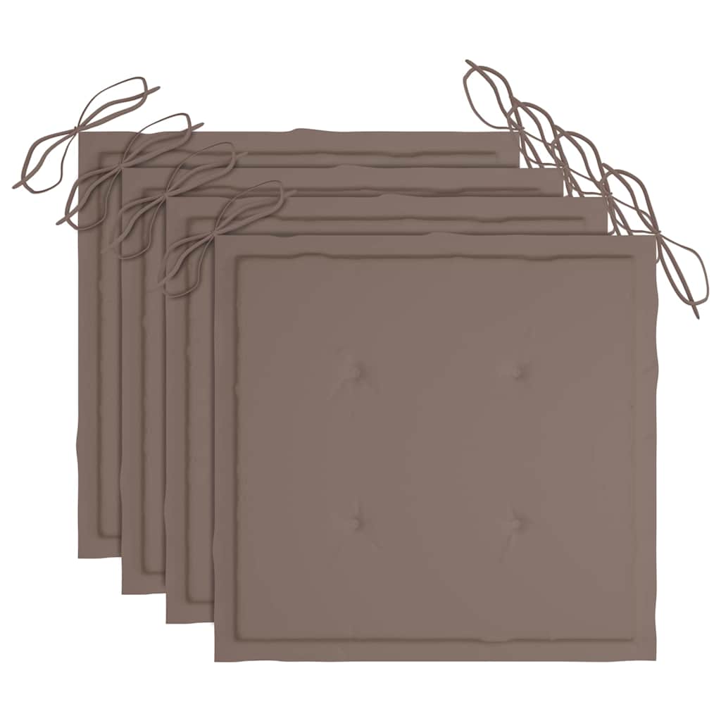 vidaXL Καρέκλες Κήπου 4 τεμ. από Μασίφ Ξύλο Teak με Μαξιλάρια