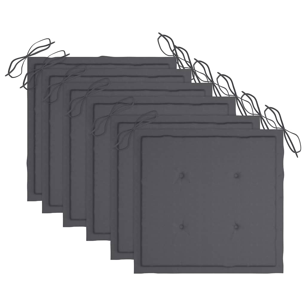 vidaXL Καρέκλες Κήπου 6 τεμ. από Μασίφ Ξύλο Teak με Μαξιλάρια