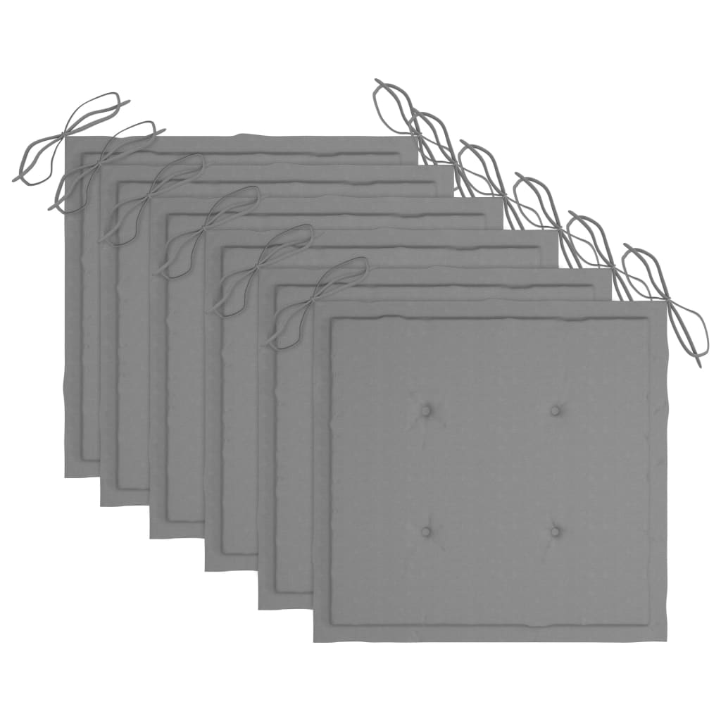 vidaXL Καρέκλες Κήπου 6 τεμ. από Μασίφ Ξύλο Teak με Μαξιλάρια